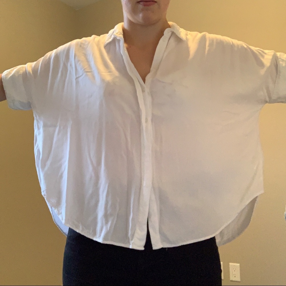 Monki oversized white viscose shirt - boxy fit - Picture 6 of 9